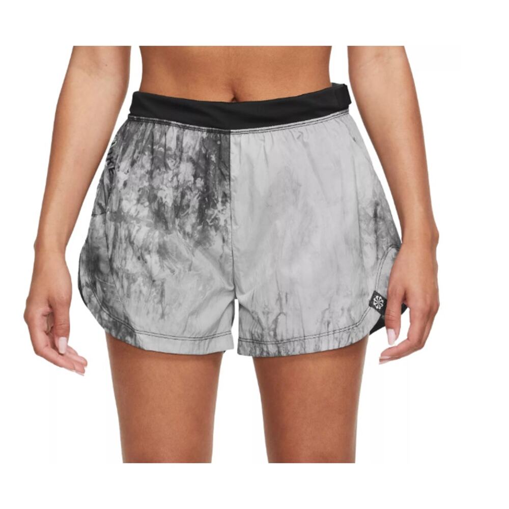 Nike Women's Black & Gray Dri-FIT Repel Mid-Rise 3" Trail Running Shorts - Small
